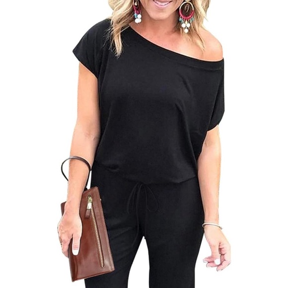 prettygarden Pants - NWT Pretty Garden Womens Summer Casual Off Shoulder Loose Jumpsuit SZ Medium